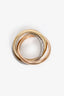 Cartier 18K Yellow/Rose Gold Pavé Diamond Trinity Ring Classic Model Size 51 6