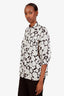 Smythe Black/White Floral Button-Up Top Size M