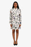 Derek Lam 10 Crosby White/Multi Printed Long Sleeve Mini Dress Size 4