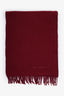 Burberry Burgundy Cashmere Fringe Scarf