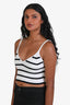 Bralette rayée en coton bleu marine/blanc Frame, taille M