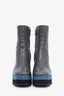 Hermès Grey Leather and Suede Mid Boots Estimated Size 5.5