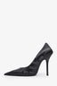 Balenciaga Black Square Knife Leather D'Orsay Pumps Size 36