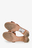 Hermès Brown Leather 'Oasis' Heeled Sandals Size 37.5