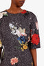 Oscar de la Renta Floral Mini SS Dress Size 16