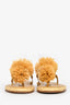 Ulla Johnson Yellow Leather Appliqué Espadrille Sandals Size 37