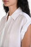 Frame White Short Sleeve Buttoned Blouse Size XS