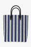 Mansur Gavriel Blue/White Striped Canvas Tote with Strap