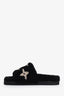 Mule de confort plate Louis Vuitton Paseo en shearling noir à monogramme géant, pointure 38