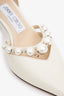 Jimmy Choo White Patent Leather Pearl Heels Size 36