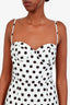 Club L White/Black Polka Dot Bustier Ruffle Midi Dress Size US 2
