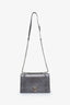 Christian Dior Silver Metallic Grained Leather Diorama Flap Bag