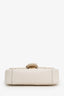 Gucci White Leather Chevron Quilted Small GG Marmont Crossbody Bag