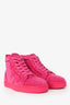Christian Louboutin Hot Pink Suede High Top Louis Sneakers Size 42 Mens