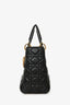 Christian Dior 2017 Black Nappa Leather Medium Lady Dior With Strap