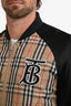 Burberry London Black/Novacheck Satin Logo Bomber Jacket Size 50 Mens