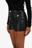 L'Agence Black Faux Leather High Waisted Shorts Size 2