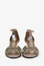 Hermès Beige Suede Night Crystal Powder Ankle Strap Sandals Size 36.5