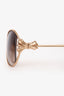 Pre-loved Chanel™ Brown/Gold Metal Bow Accent Butterfly Sunglasses