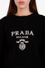 Prada Black Wool Cashmere Logo Crew Neck Sweater Size 36