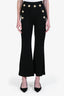 Balmain Black Gold Button Detail Wide Leg Trousers Size 34