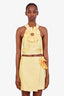 Sandro Yellow Linen Cropped Top & Skirt Set Size 3/38
