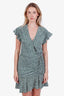 Veronica Beard Green Flower Print Ruched Dress Size 4