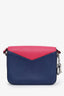 Christian Dior 2015 Navy/Pink Leather Diorissimo Promenade Envelope Pouch Crossbody