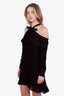 Proenza Schouler Black Silk Halterneck Long Sleeve Mini Dress Size 0
