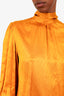 Saint Laurent Yellow Silk Monogram Blouse Size 34