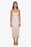 Dejzi White Sequin Pearl Fringe 'The White Pawn' Dress Estimated Size S