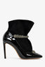 Jimmy Choo Black Patent Leather and Suede Crystal Detail Muruxa Ankle Boots Size 39