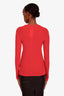 Reformation Red Ribbed Long Sleeve Shirt Size XS