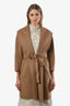 'S Max Mara Beige Wool Cucito A Mano Mid Length Coat Size 0