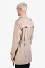Burberry Beige Belted Mid-Length 'Kensington' Trench Coat Size 52
