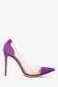 Gianvito Rossi Purple Suede Plexi Pumps Size 37.5
