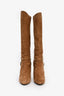 Valentino Brown Suede Rockstud Knee High Boots Size 40
