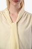 Gucci Cream Silk Long Sleeve Neck Tie Top Size 48