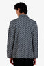 Christian Dior Blue Knit Oblique Jacquard Shirt Size XL Men's
