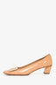 Roger Vivier Nude Patent Leather Buckle Detail 'Belle' Pumps Size 39