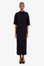 Anine Bing Black Mock Neck Short Sleeve Maxi Dress Size S