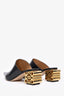 Loewe Black/Gold Anagram Heel Leather Mules Size 39