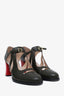 Fendi Army Green/Red Leather 'Chameleon' Mary Jane Heels Size 40