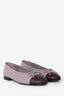Pre-loved Chanel™ Purple Leather Interlocking CC Classic Ballerina Size 37