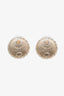Pre-loved Chanel™ 13P Gold Tone Pearl Strass CC Round Stud Earrings