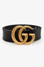 Gucci Black Leather GG Marmont Thick Belt Size 80 32
