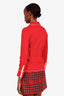Gucci Red GG Logo Cinched Zip Up Jacket Size XS