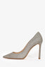 Jimmy Choo Silver Sparkle Heels Size 38.5