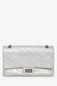 Pre-loved Chanel™ 2009 2.55 Silver Lambskin Leather 227 Jumbo Flap