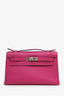 Hermès 2018 Rose Pourpre Swift Leather Mini Kelly Pochette